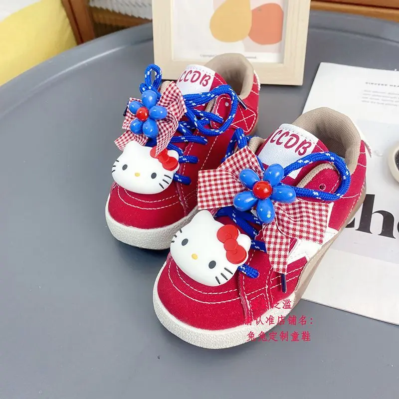 Kawaii Hello Kitty Sanrio Studenten Niedliche Cartoon Bequeme Turnschuhe Kinder Anti-Rutsch-Laufschuhe Flache Schuhe Geschenk für Kinder