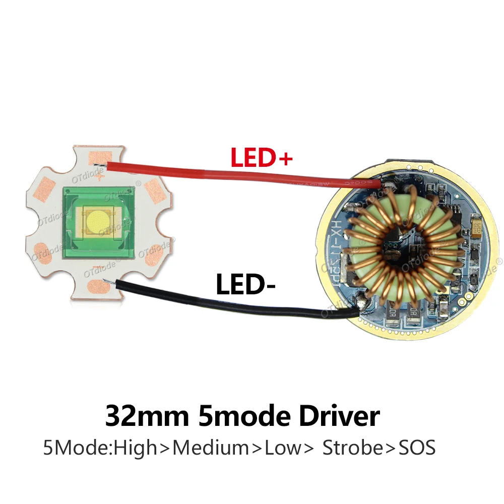 1PCS Original SBT-90 30W LED Lamp Emitter 2500LM White 6500K Green 620nm Module PCB 20mm Copper +SBT-90 LED 32mm Driver Board