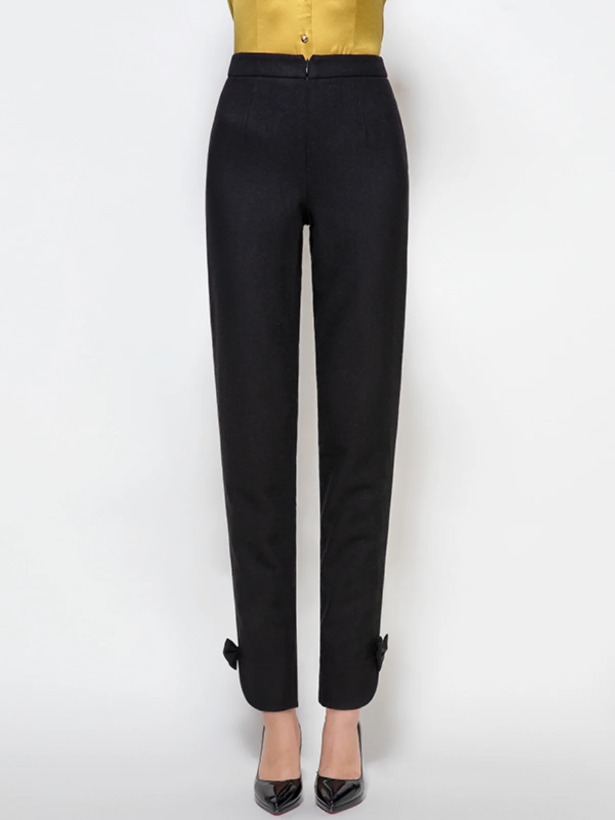 

Брюки женские TaoMei весна 2026, шерстяные, с высокой талией, прямые, повседневные, с узлом, для офиса