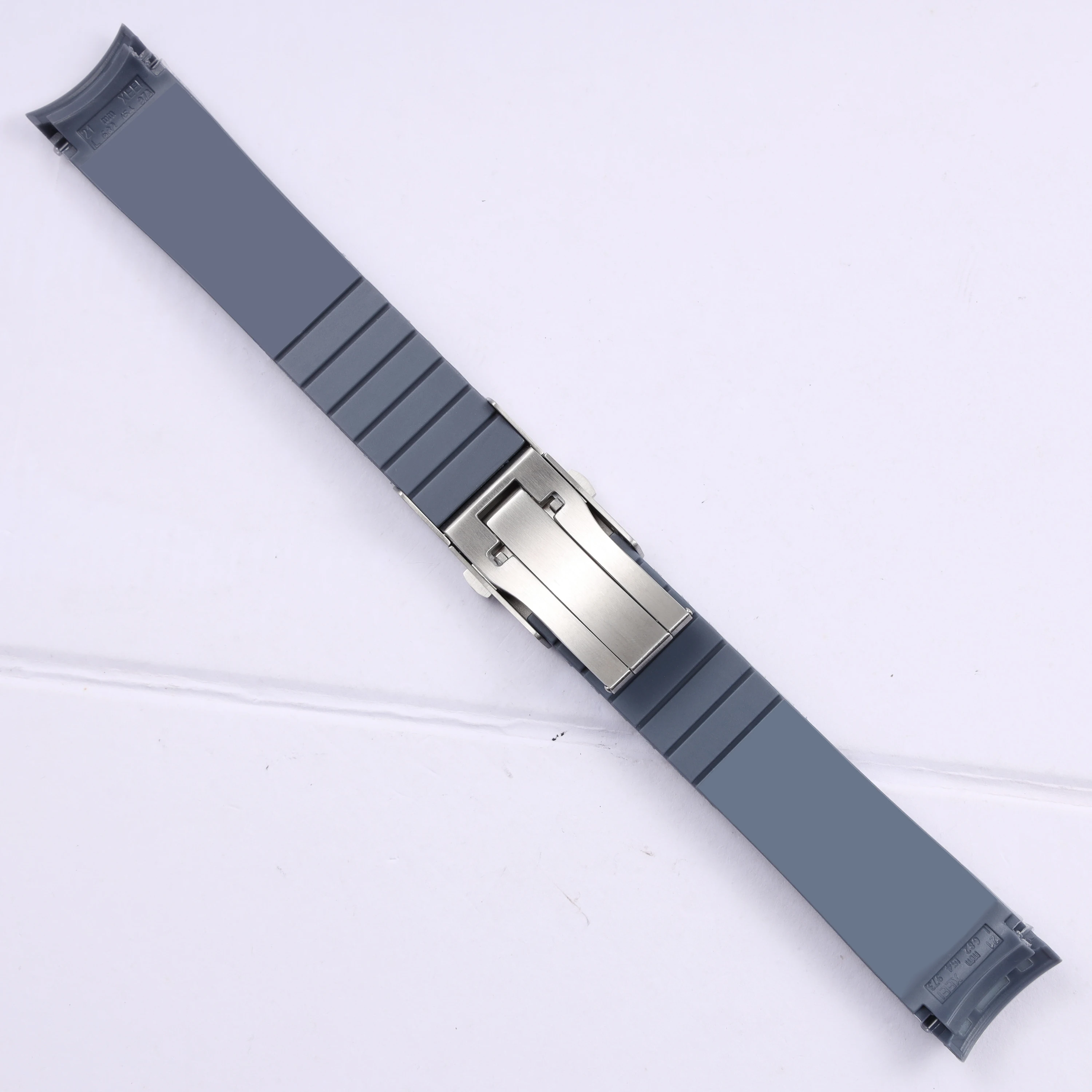 19mm 20mm 21mm Curved End Rubber Silicone Watchband for Longines Conquest HydroConquest L3.782 VHP Strap Black Soft Watch Band