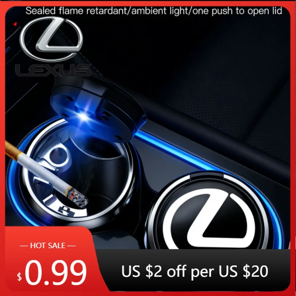 

Портативная автомобильная пепельница с LED-подсветкой и функцией удаления дыма для Lexus RX330 Fsport IS200 IS250 RX350