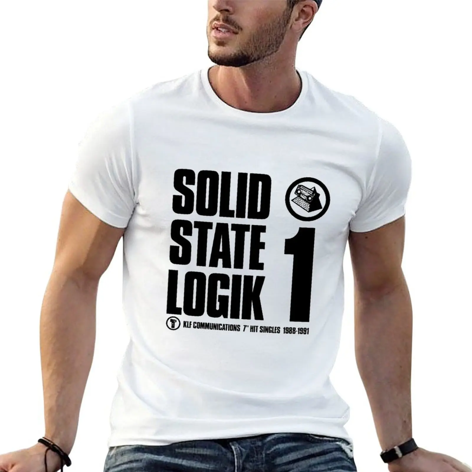The Klf SOLID STATE LOGIK 1 KLF COMMUNICATIONS T-Shirt cotton man t-shirts anime stuff mens white t shirts