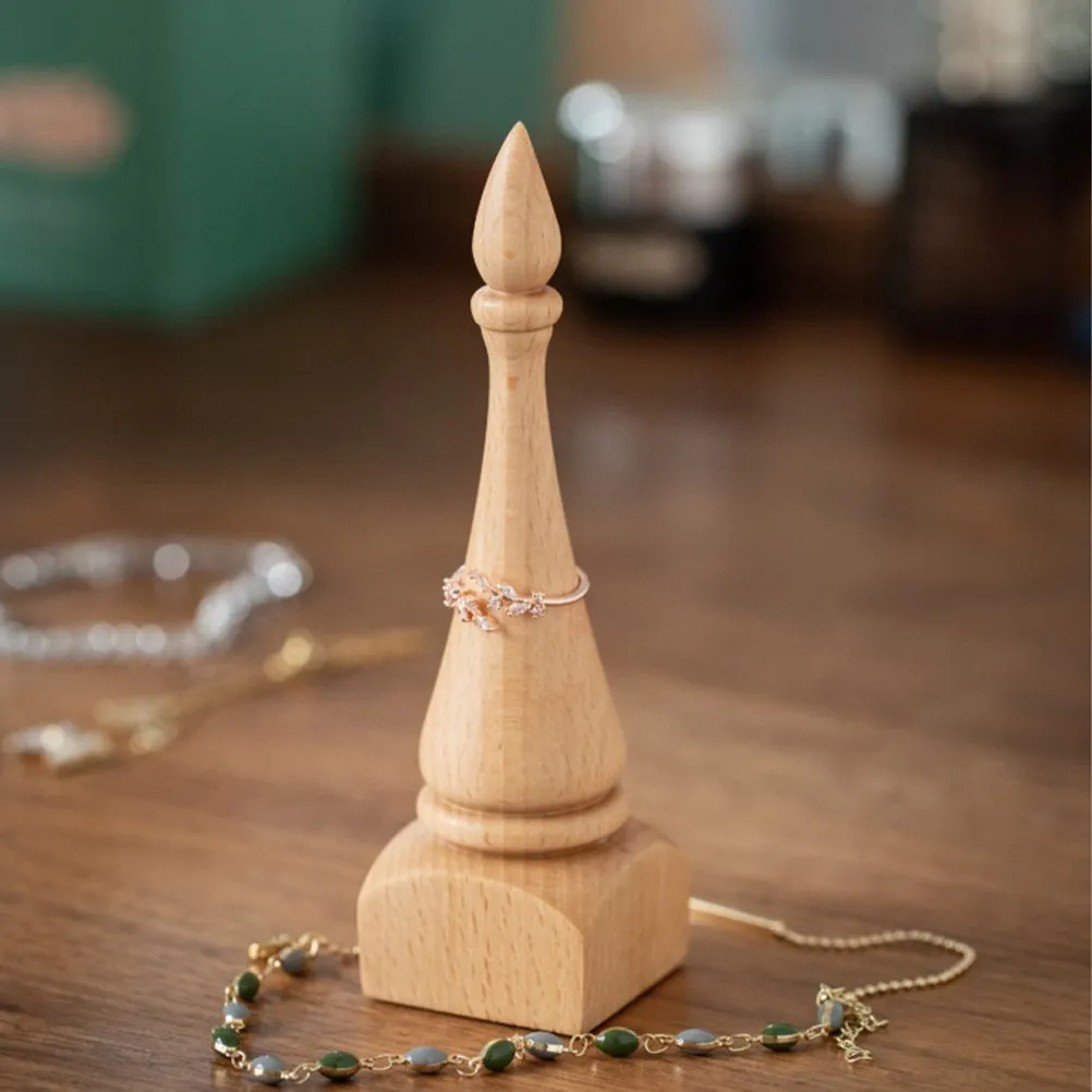 

Wood Finger Ring Holder Display Stand Cone Rack Jewelry Ring Organizer Storage Rack Home Shop Counter Display Cone Holder Stand