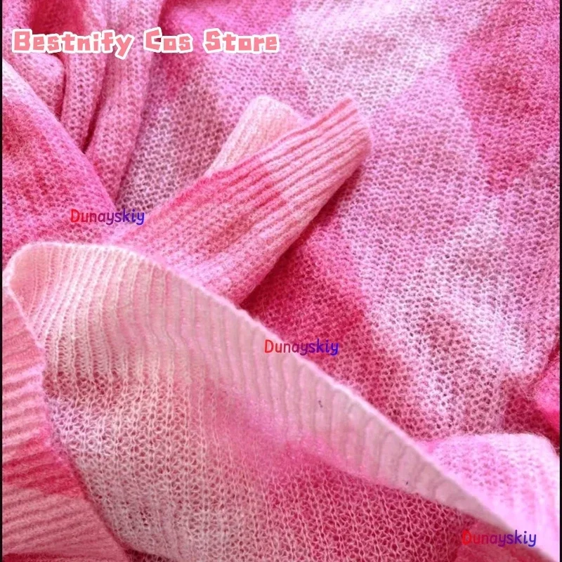 CosplayKPOP Huntrix Saja Boys Baby Cosplay Costume Pink plaid Thin Sweater Y2K Women's costume Halloween Disguise for Adult Outf