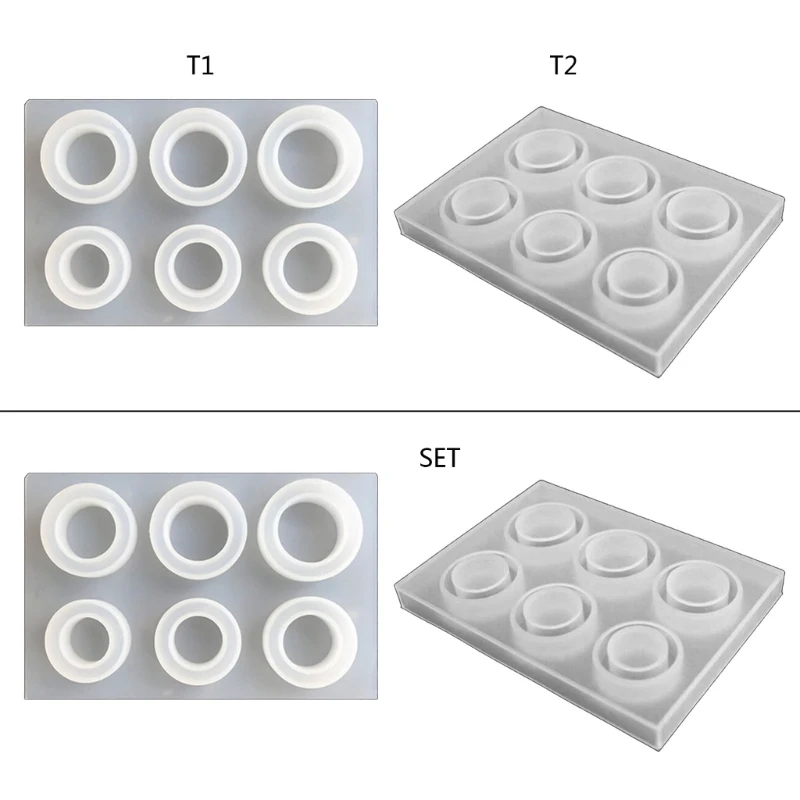 E15e diy cristal resina epóxi abrasivo círculo caseiro modelagem anel molde silicone