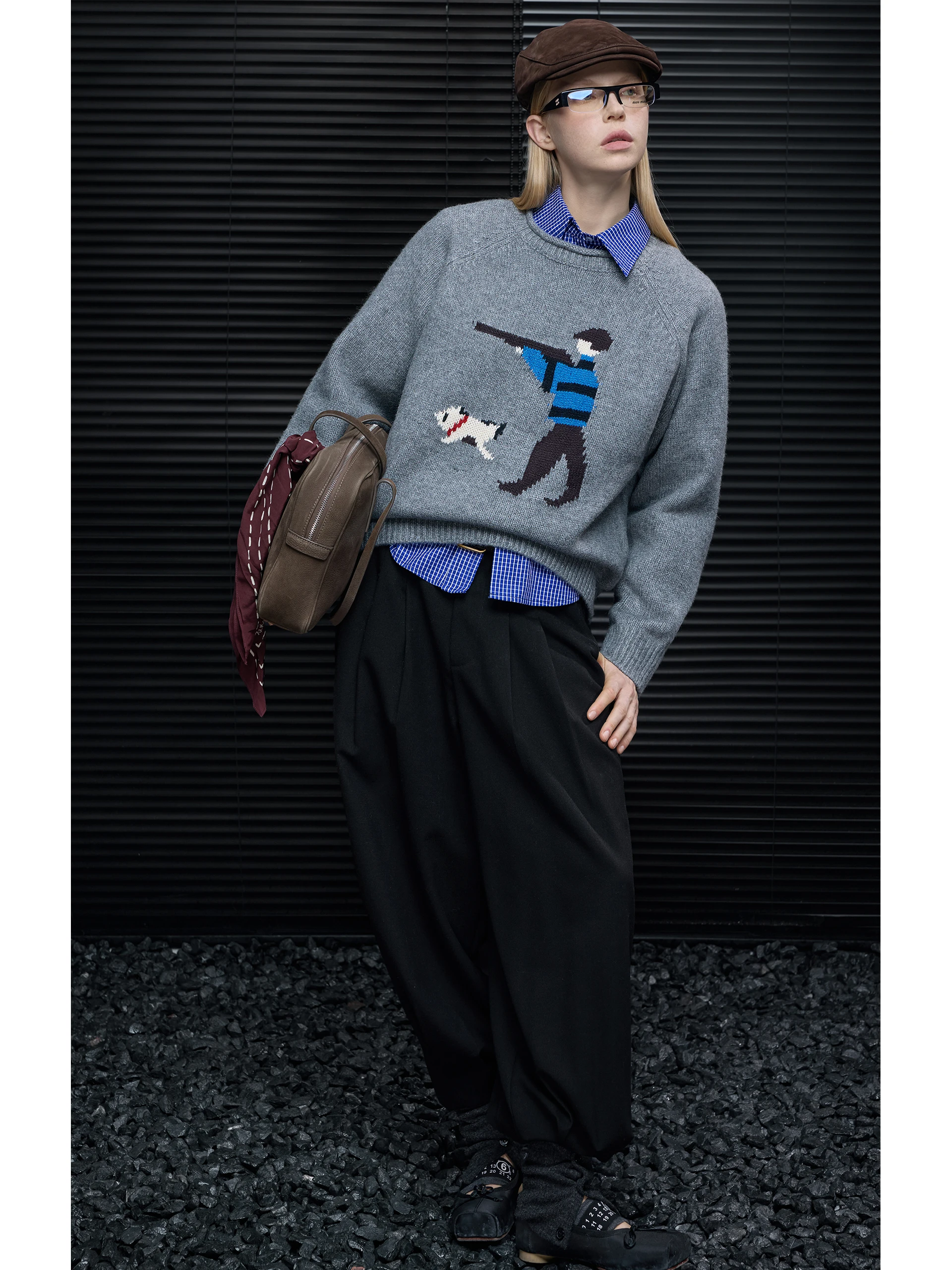 

Женский вязаный свитер Deep ey Long Sve свободного кроя с открытыми плечами, осенняя новинка, уличный стиль, смесь полиэстера, нейлона, акрила и шерсти