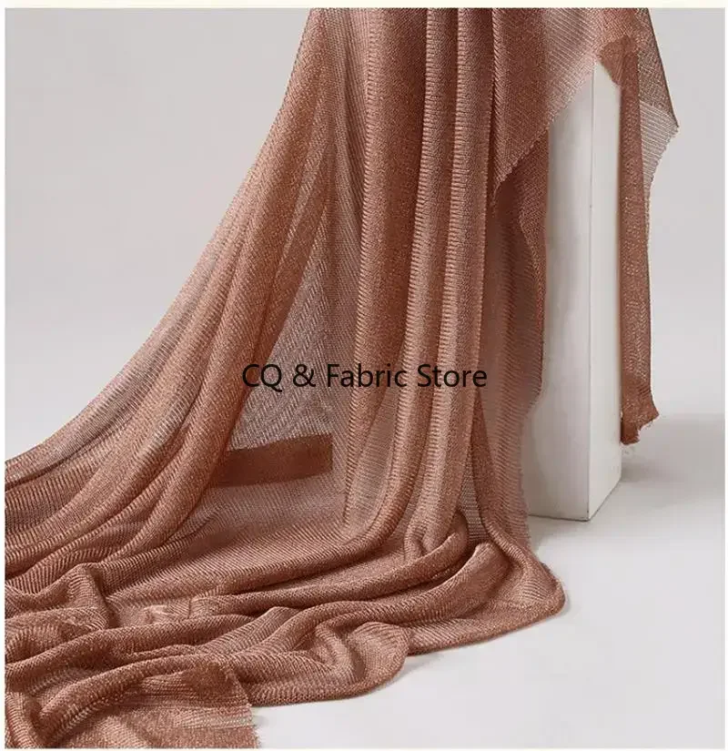 부드러운 니트 메탈 텍스처 원단 가벼운 드레스 제작 디자이너 원단 DIY 재봉 액세서리 미터 단위 판매