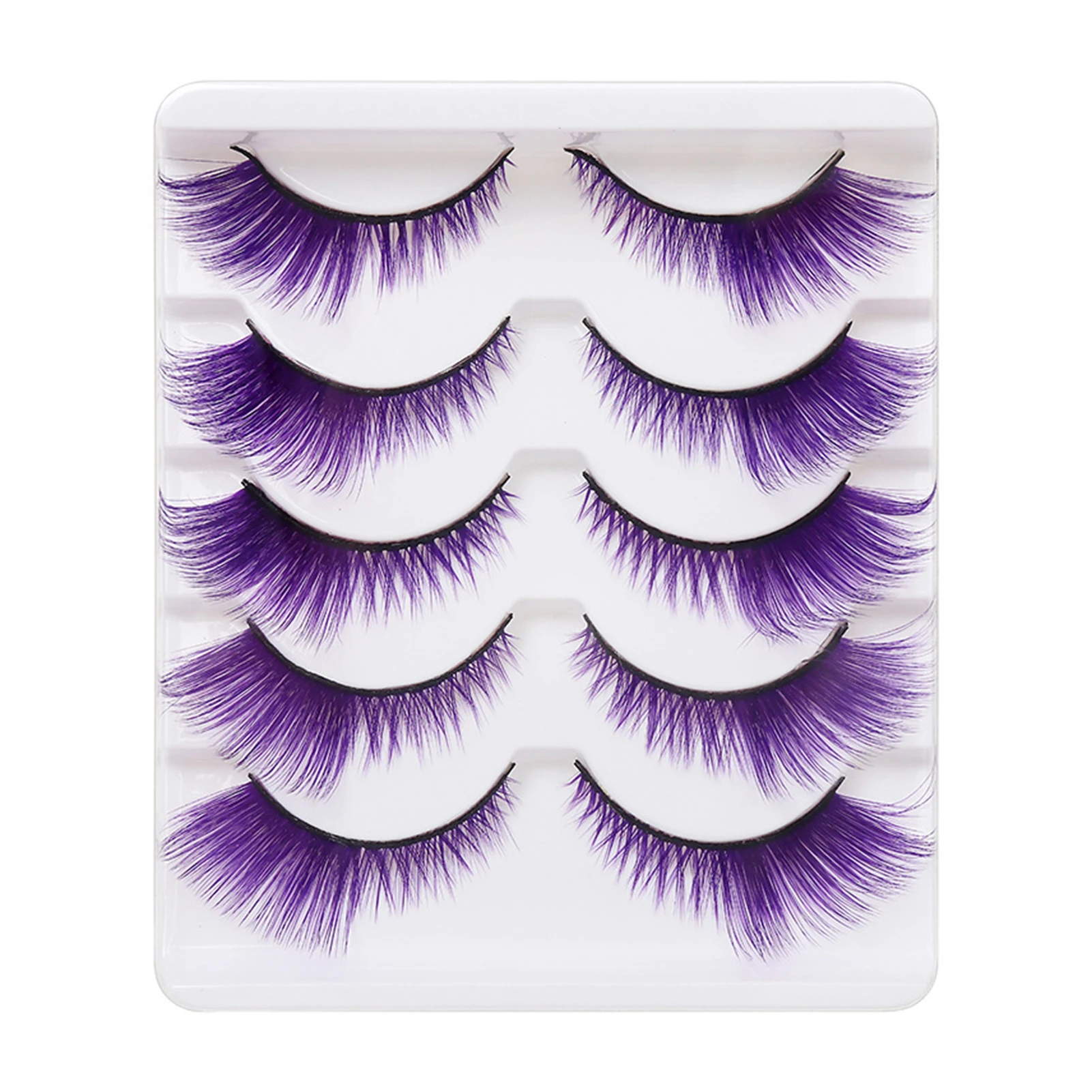 カラーキャットアイまつげブラック 12-17 ミリメートルミックス C カールつけまつげ 0.07 ミリメートル繊維コスプレパーティーハロウィン化粧品 5/7/10 ペア