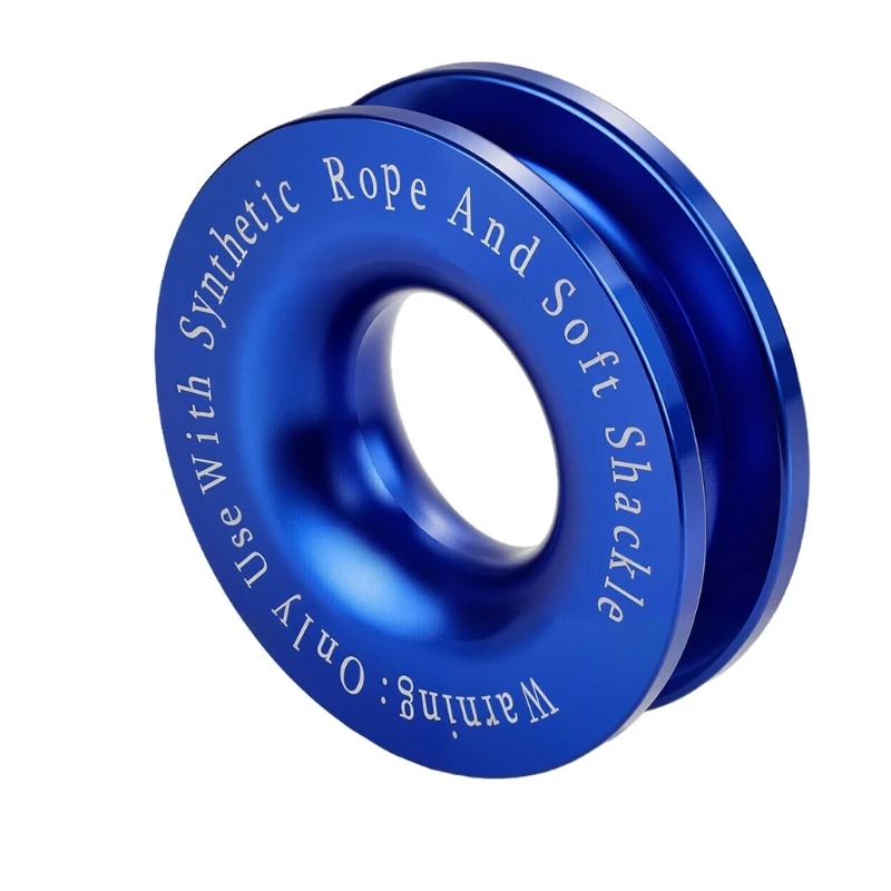 Aluminum Alloy Recovery Rings for Motorcycle Towing Setups, Anodized Circular Connectors Designed for Synthetic Rope and a Soft