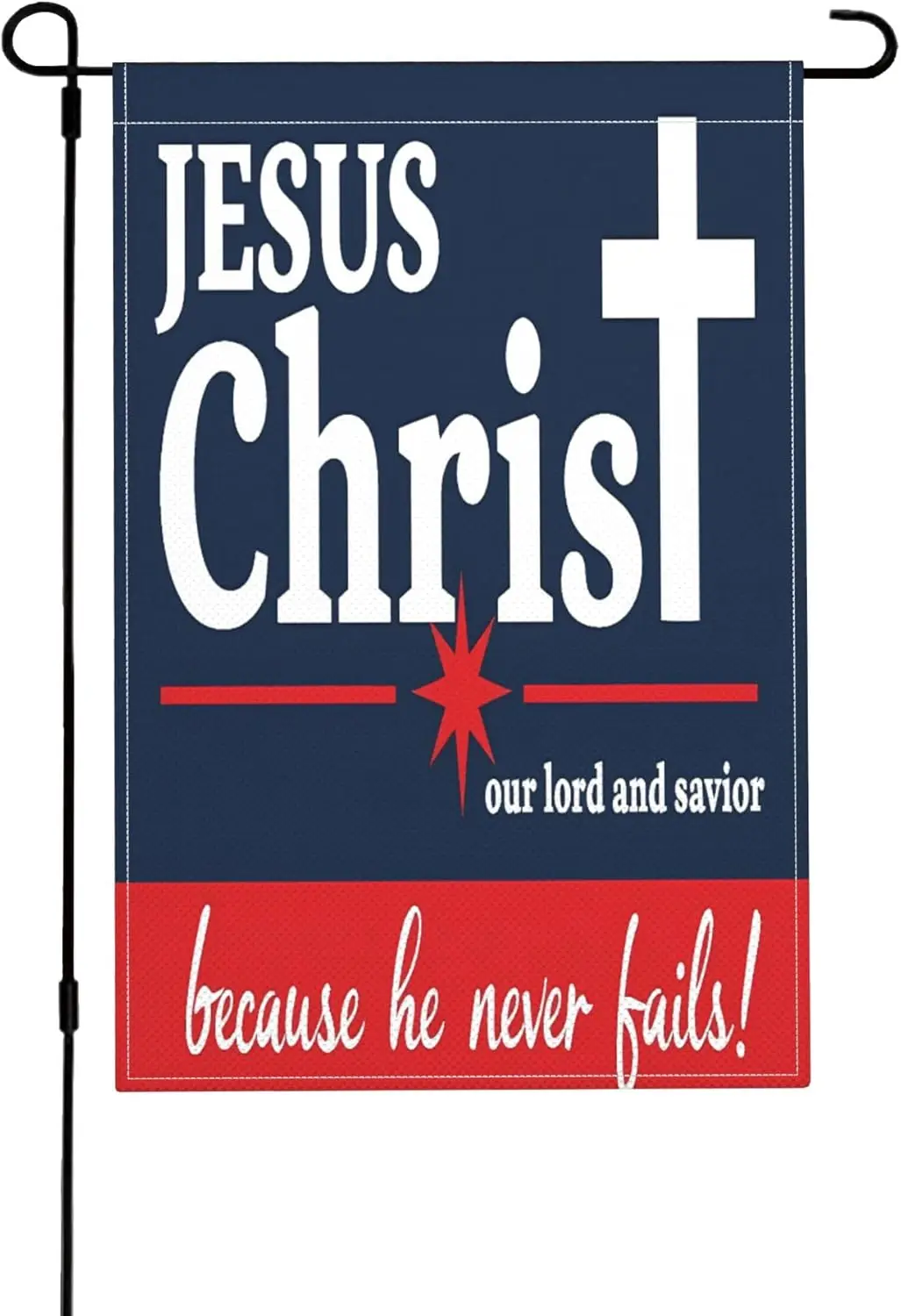 12 "x 18" يسوع المسيح ربنا والمخلص العلم المسيحي الصليب حديقة أعلام مزدوجة الوجهين الخيش ساحة علامات الديكور JHH