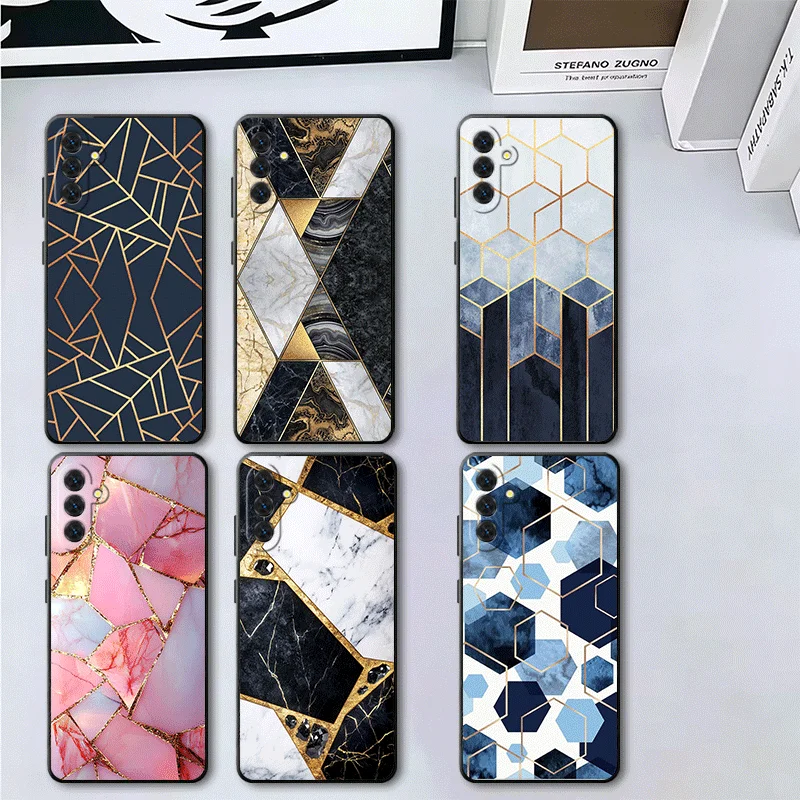 Geometric Marble Pattern Soft Phone Case for Samsung A17 A37 A57 A16 A26 A36 A56 A15 A25 A35 A55 A14 A24 A34 A54 A13 A23 A33 A53