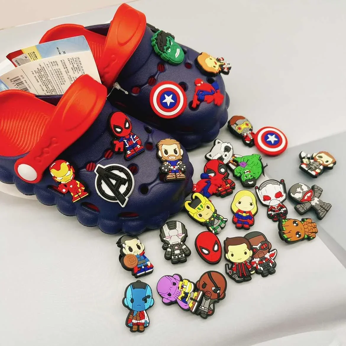 Marvel Super Hero Series Shoe Buckle Q Version DIY Croc Charms Accessories Sneakers Decoration Kids Party X-mas Birthday Gifts