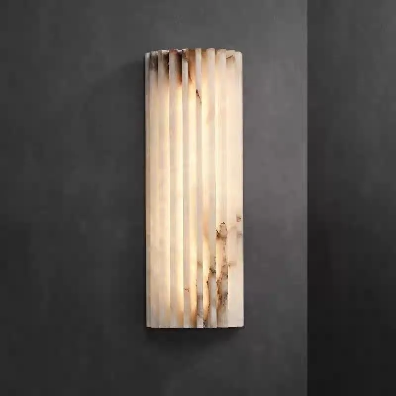 

Modern Minimalist Marble Vein Wall Lamp Italian Light Luxury Style Bedroom Bedside Living Room TV Background Wall Light LED