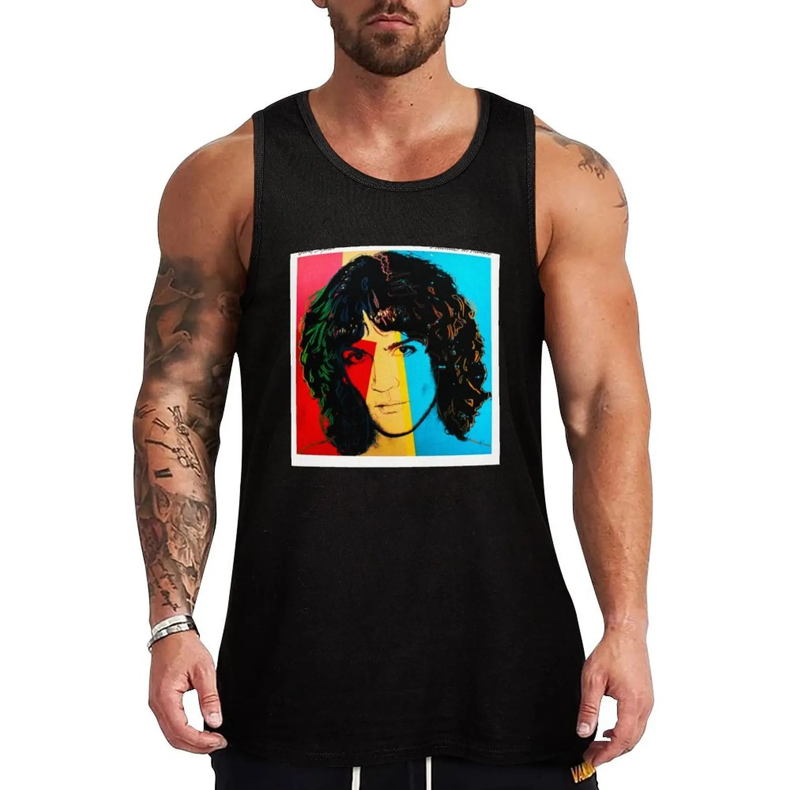Billy Squier. Camiseta sin mangas informal de mezcla de algodón que no se encoge