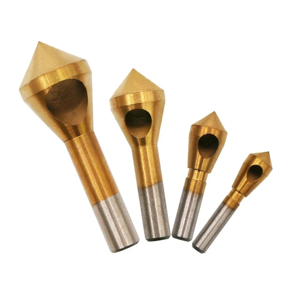 Titanium-Plated Coated Countersink Drill Bit Deburring Drills Taper Holes Cutter Countersunk Head Chamfering Tools 2-20