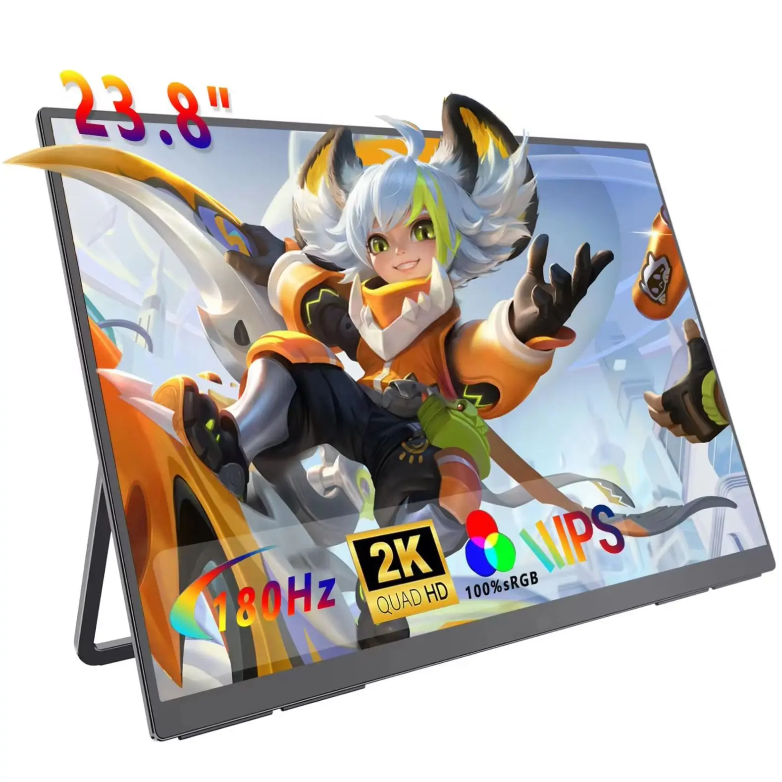 AHXJKA 23.8 Inch 2K 180HZ Portable Monitor 100%sRGB 2560*1440P IPS With Type-C Mini HDMI For Laptop Phone  PS4/5 XBox Mac PC