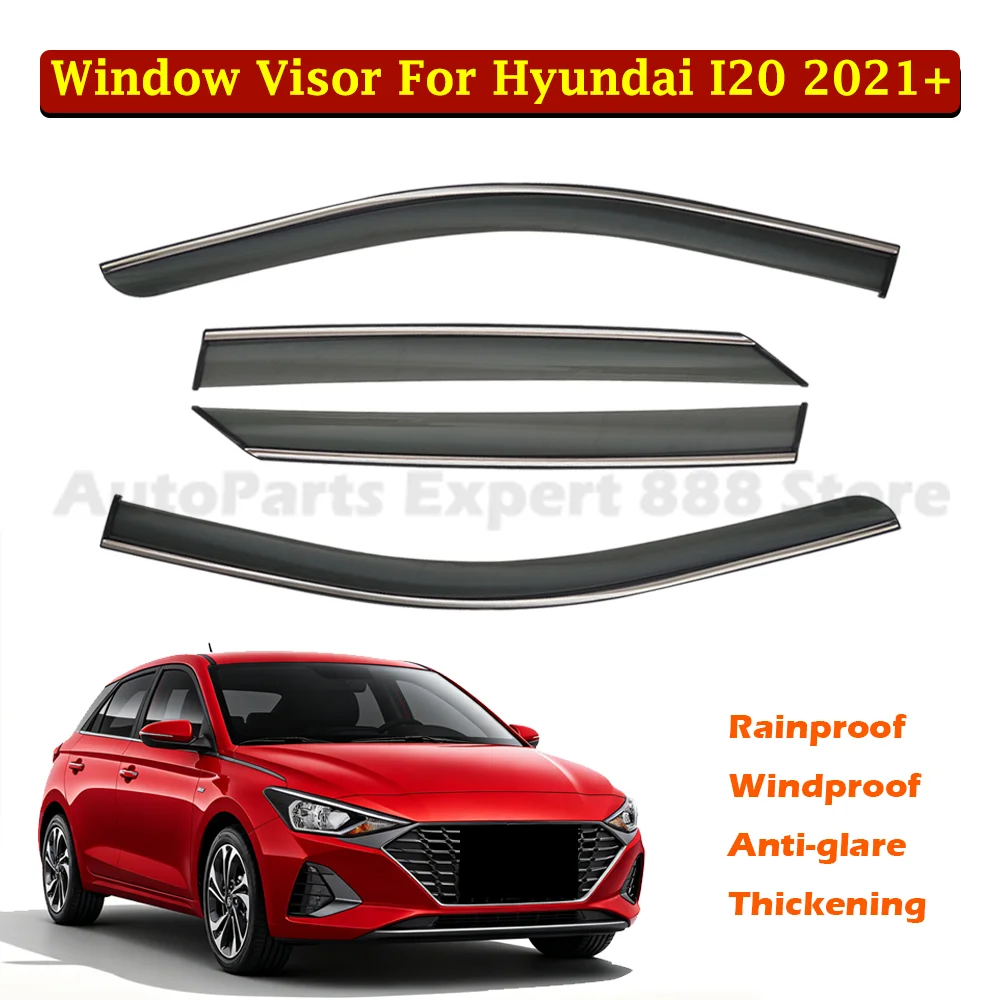 Modification Part Weather Shield For for Hyundai I20 2021+ Window Visor Rain Guard Deflector Windshield Awning Trim PC Material
