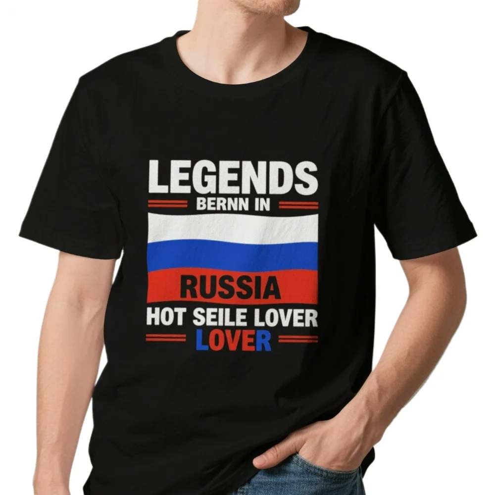 

Legends Are Born In Russia Hot Sale Russian Lover Patriotic T Shirt New 100% Cotton Short Sleeve O-Neck T-shirt Casual Mens Top