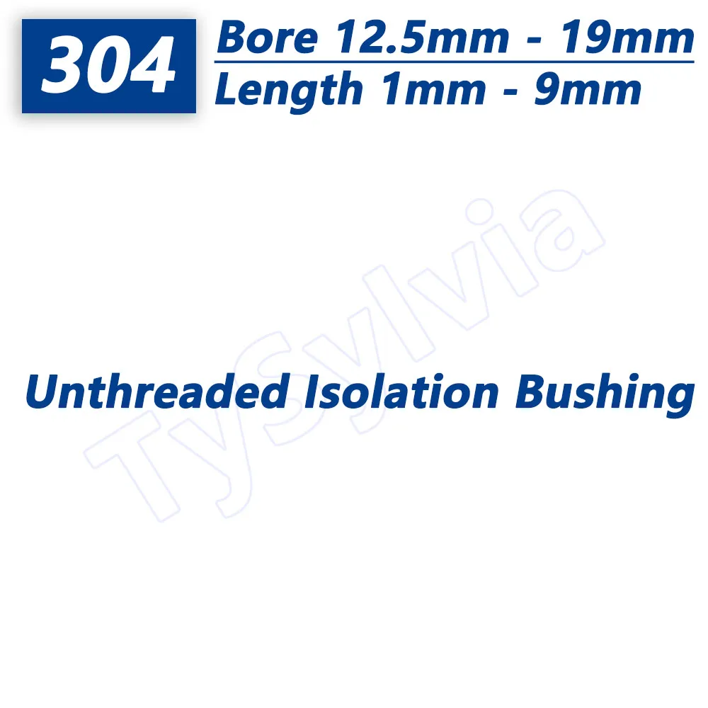 Bore 12.5-19mm Hollow Standoff Spacer 304 Stainless Steel Unthreaded Isolation Bushing for PCB 3D Printer, 1-9mm Length