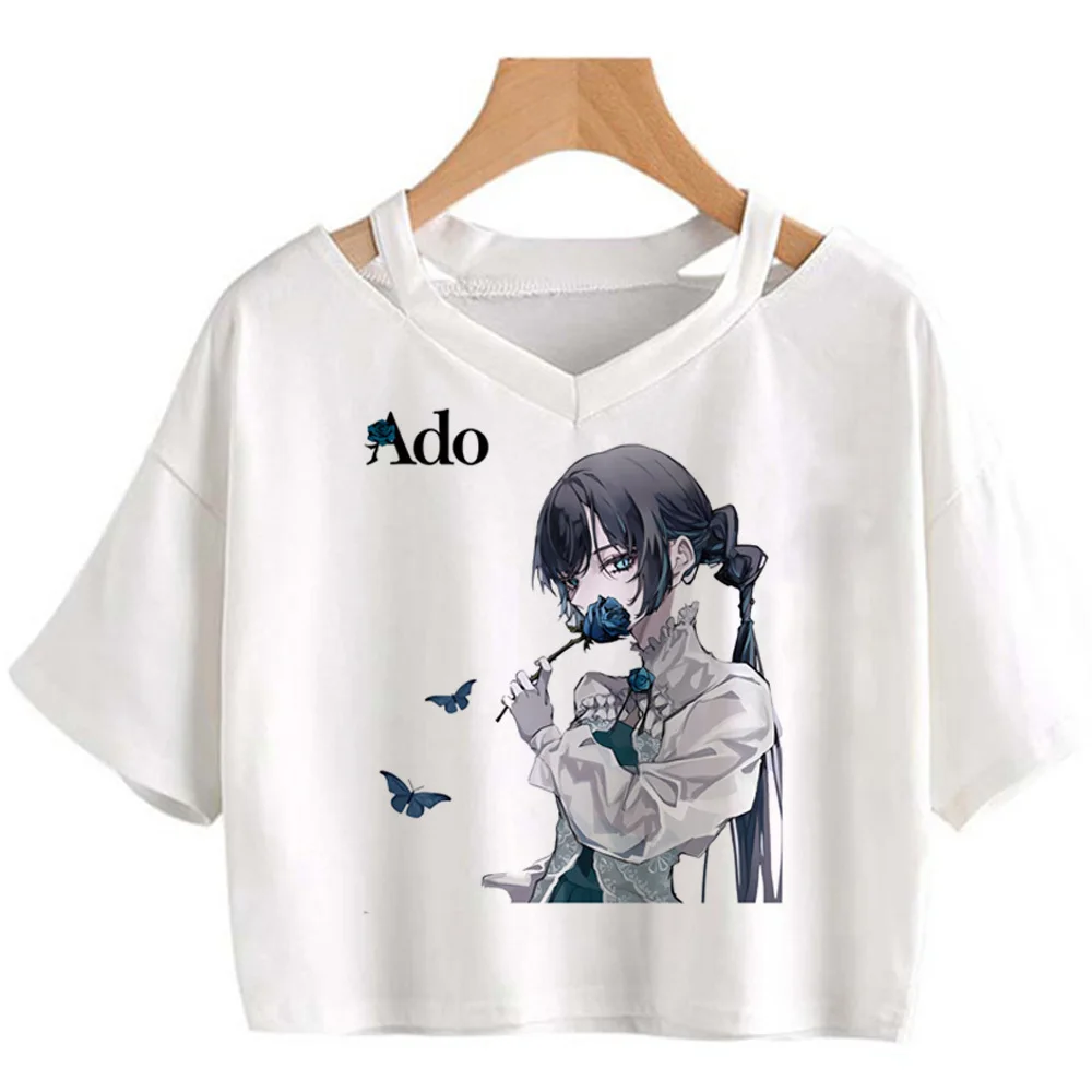 

Укороченный топ Hibana Ado World Tour 2025, милый укороченный топ Shoujo в стиле девушки, готическая уличная одежда в стиле гранж, эстетические футболки для подростков y2k