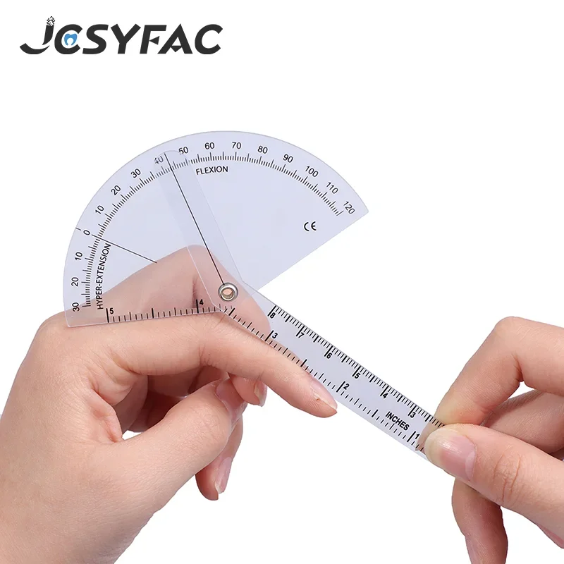 1PCS New  180 Degree Angle Ruler Finger Ruler PVC Medical Finger Goniometer Plastic Protractor 13.5*5cm