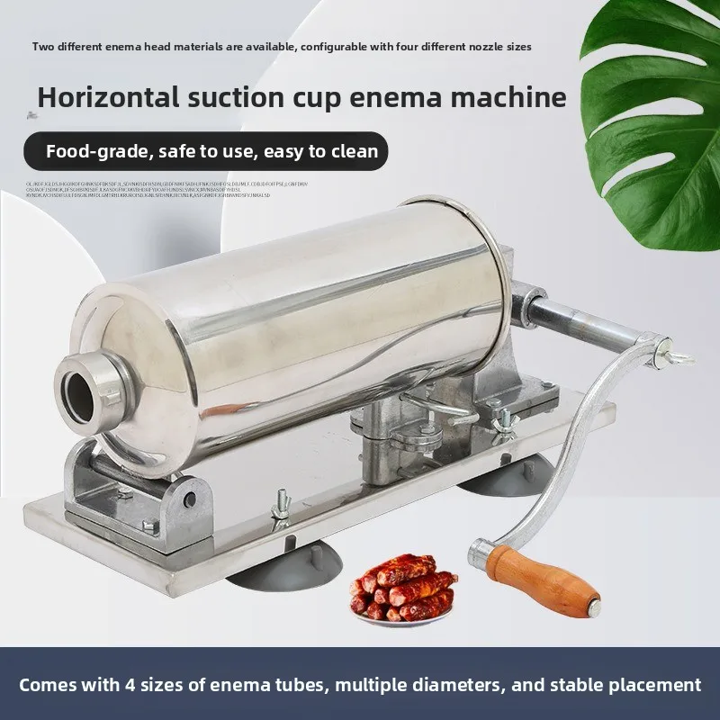 Manual Sausage Stuffer with Suction Cup Base Horizontal Large Capacity for Home Use Meat Filling Machine Food Grade Kitchen Tool