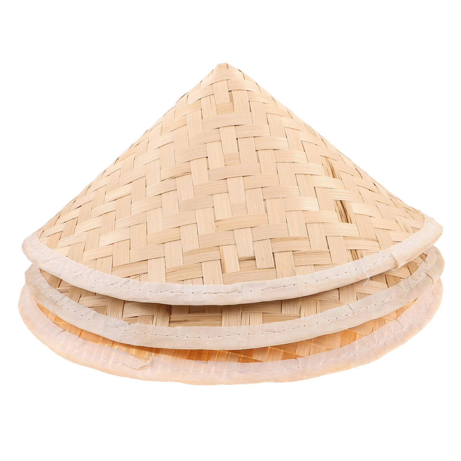 

Asian Conical Straw Hat Set 3pcs Handmade DIY Painting Kids Sunshade Hat for Outdoor Hiking Fishing Cosplay Party