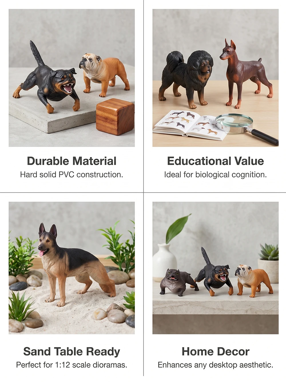 Farm Haustier Hund Bullterrier Dobermann Labrador Simulations-Tiermodell Action- & Spielfiguren Sammlung Spielzeug für Kinder Geschenk – Detail 5