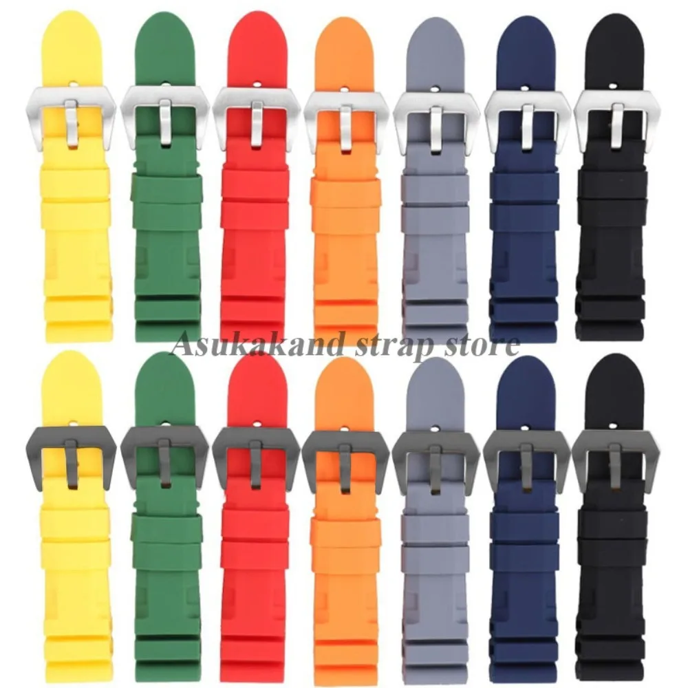 

Силиконовый ремешок 22 мм, 24 мм, 26 мм для Panerai для SUBMERSIBLE PAM441/351/111, браслет с резиновой лентой, мягкий водонепроницаемый спортивный браслет