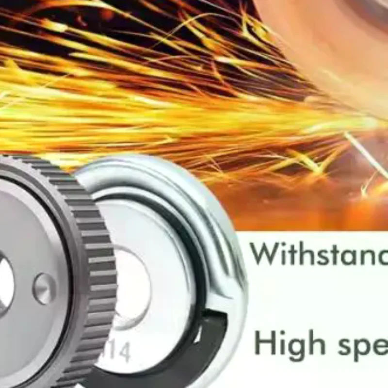 

New M14 Thread Angle Grinder Self-locking Pressing Plate Black Quick Release Flange Nut Clamping Power Chuck Tools Parts 1PC