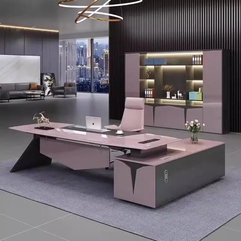 

Strong Manager Executive Office Desk Wood Designer Modern Study Computer Desk Standing Drawers Scrivania Work Station Table