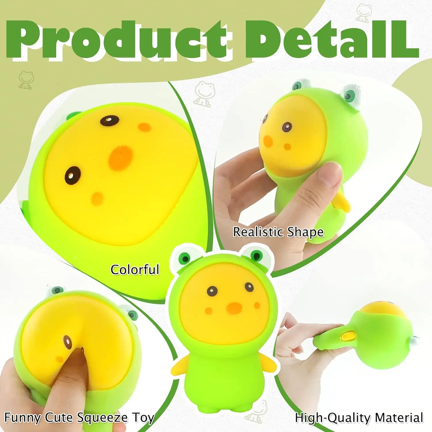 2 Pack Squishy Easter Bunny&Frog Stress Relief Toy Squeeze Toys Anxiety Relief Easter Balls Birthday Gift for Kids & Adults
