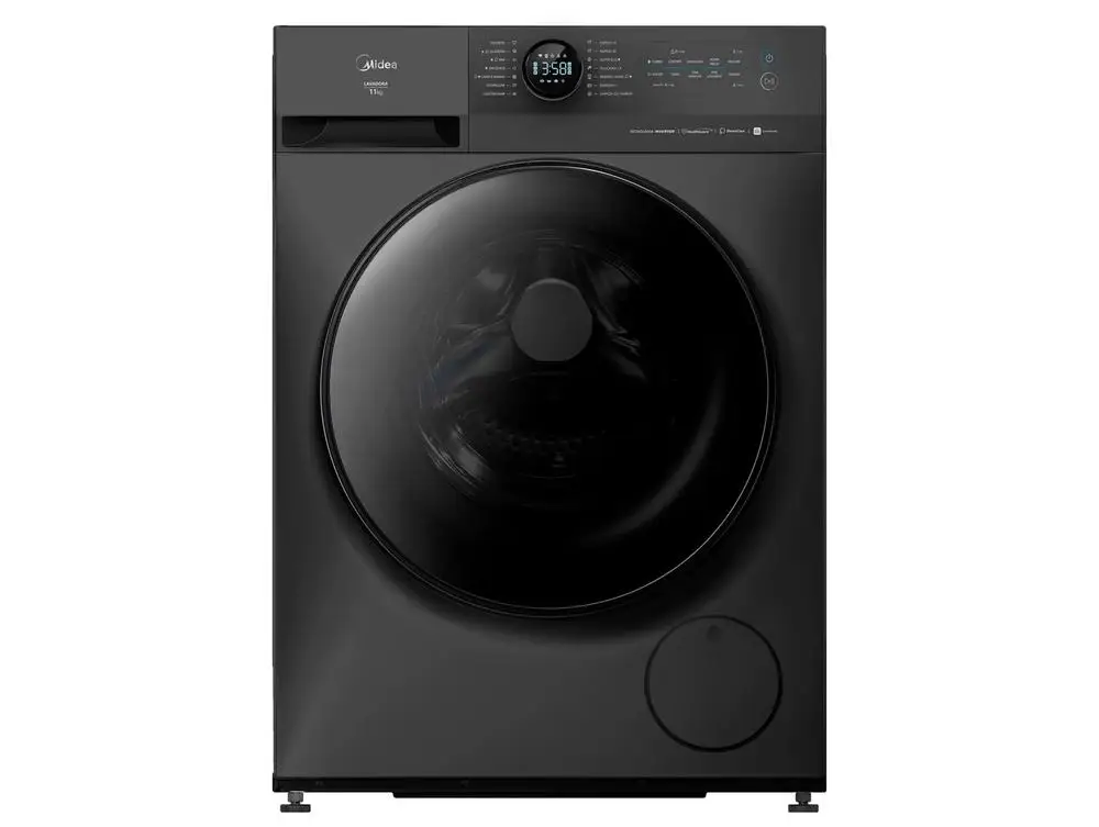 Midea Slim 11kg HealthGuard Smart Inverter Washing Machine – Cold and Hot Water, Titanium Finish, MF201D110WB/WK-01 – 110V