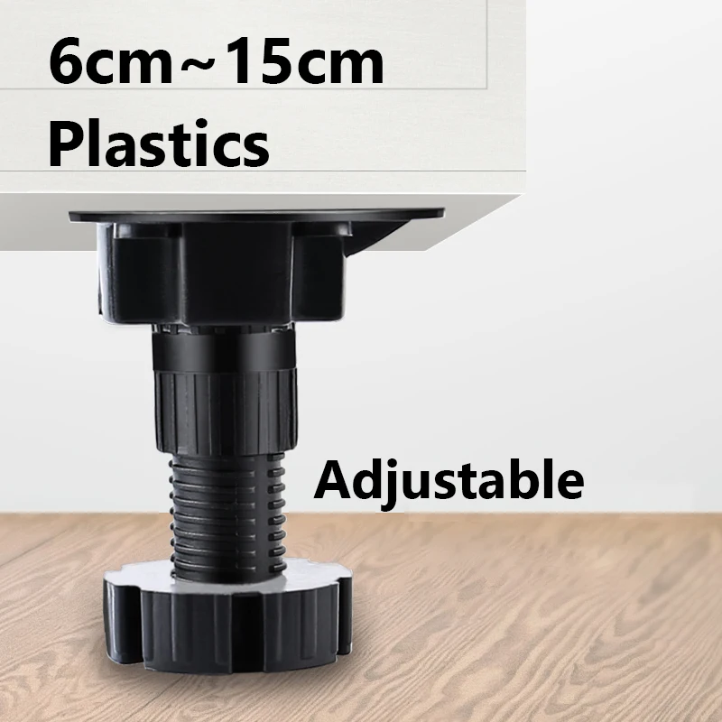 Adjustable Height Cupboard Foot Cabinet Leg 6cm~15cm, for Furniture Cabinets Table Leg Heavy Duty Cabinet Levelers