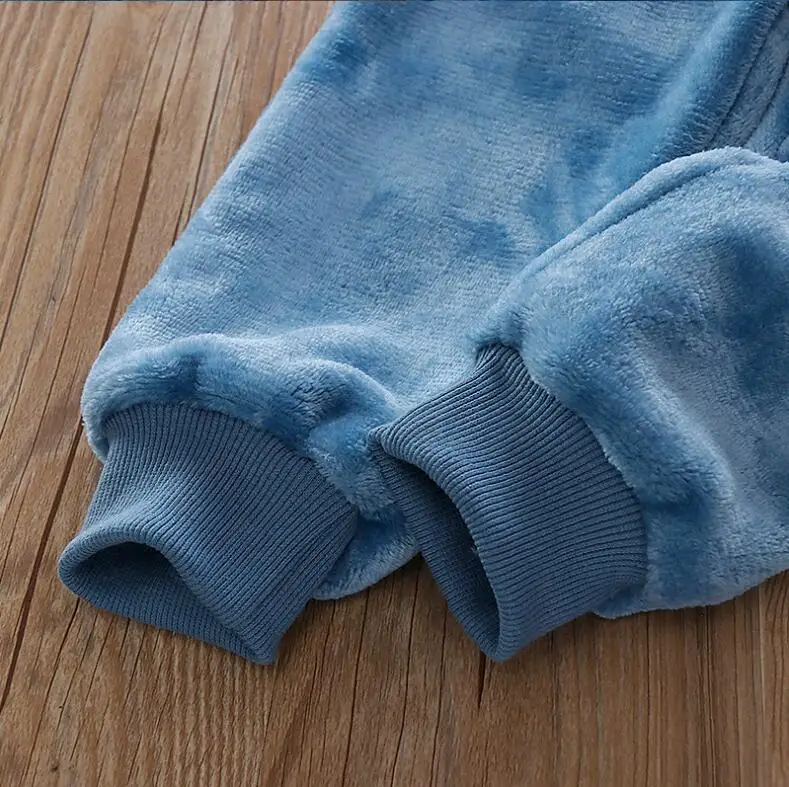 Jungen Korallen Fleece Pyjama Sets Plus Samt Dicke Flanell Homewear Kinder Winter Warme Nachtwäsche Anzug 2Pcs Mädchen Hosenanzug – Detail 14