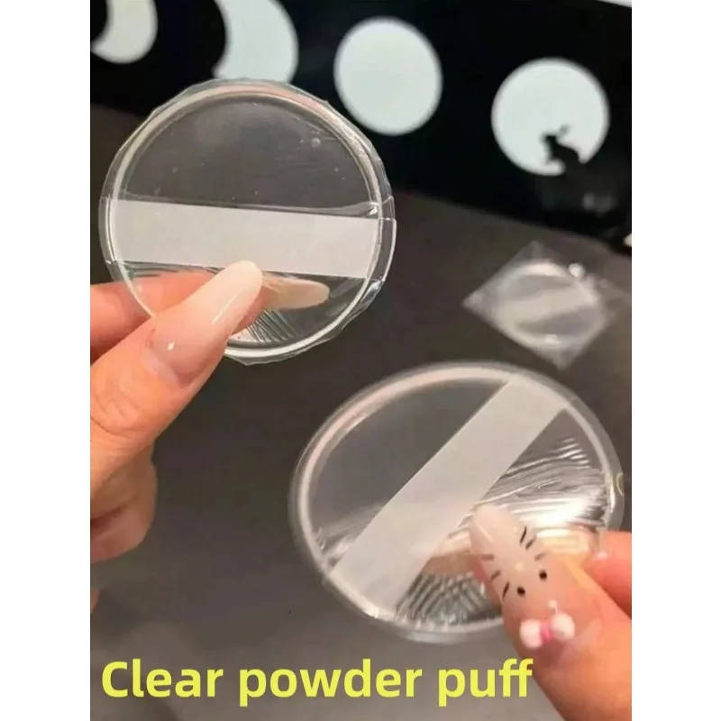 1/2 قطعة من إسفنجة مكياج السيليكون، منتفخة وسادة BB من الجيلي الكريستالي المائي، إسفنجة أساس شفافة للمكياج، غير ممتصة