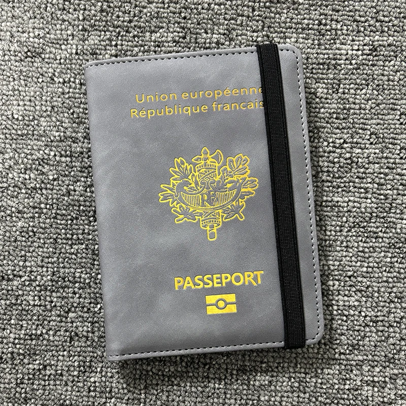 Funda para pasaporte de Francia RFID, billetera de viaje, funda para tarjetas, accesorios de viaje, fundas para soporte de pasaporte, documentos,