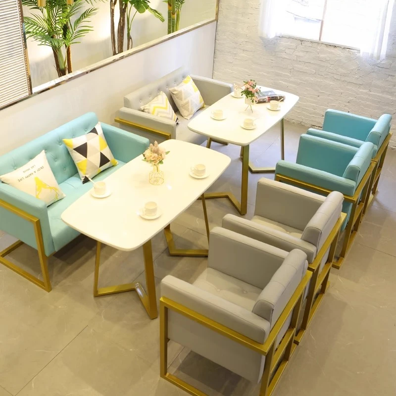 

Milk tea shop cafe nail salon negotiation dining leisure area sofa table and chair combination