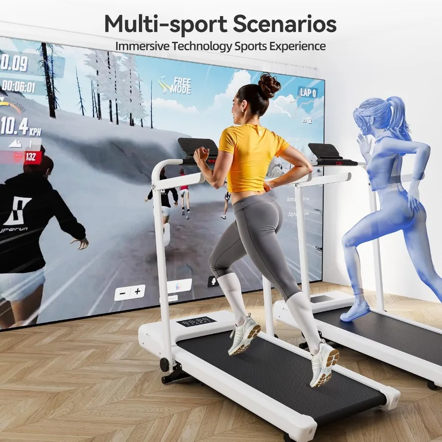 جهاز مشي محمول تحت المكتب للمكتب المنزلي مع شريط مقبض وشاشة LED ومحرك 3.0 حصان يدعم جهاز تحكم عن بعد وتطبيق ما يصل إلى 300 رطل