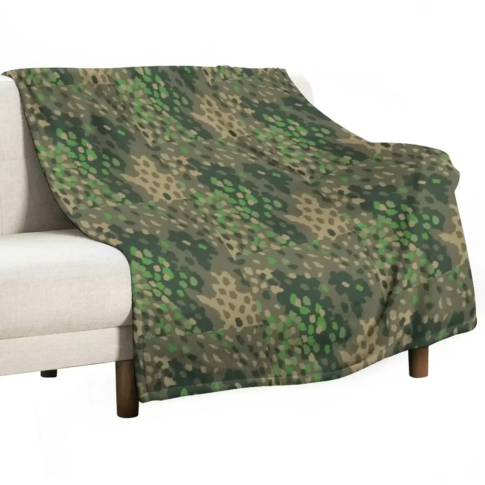

Dot 44 German WW2 camouflage pattern Throw Blanket All Weather Soft Throw Blanket for Sofa