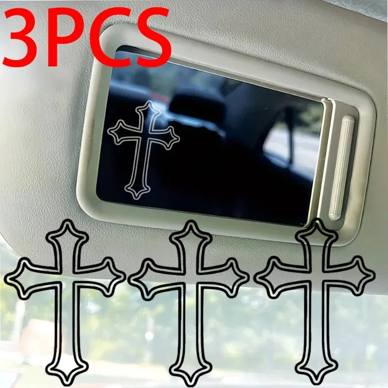 

3Pcs/1Set Christ Cross Outline Sticker High Quality Vinyl Decal for Car Rearview Mirror Moto Helmet Bike Cup Laptop Phone Case