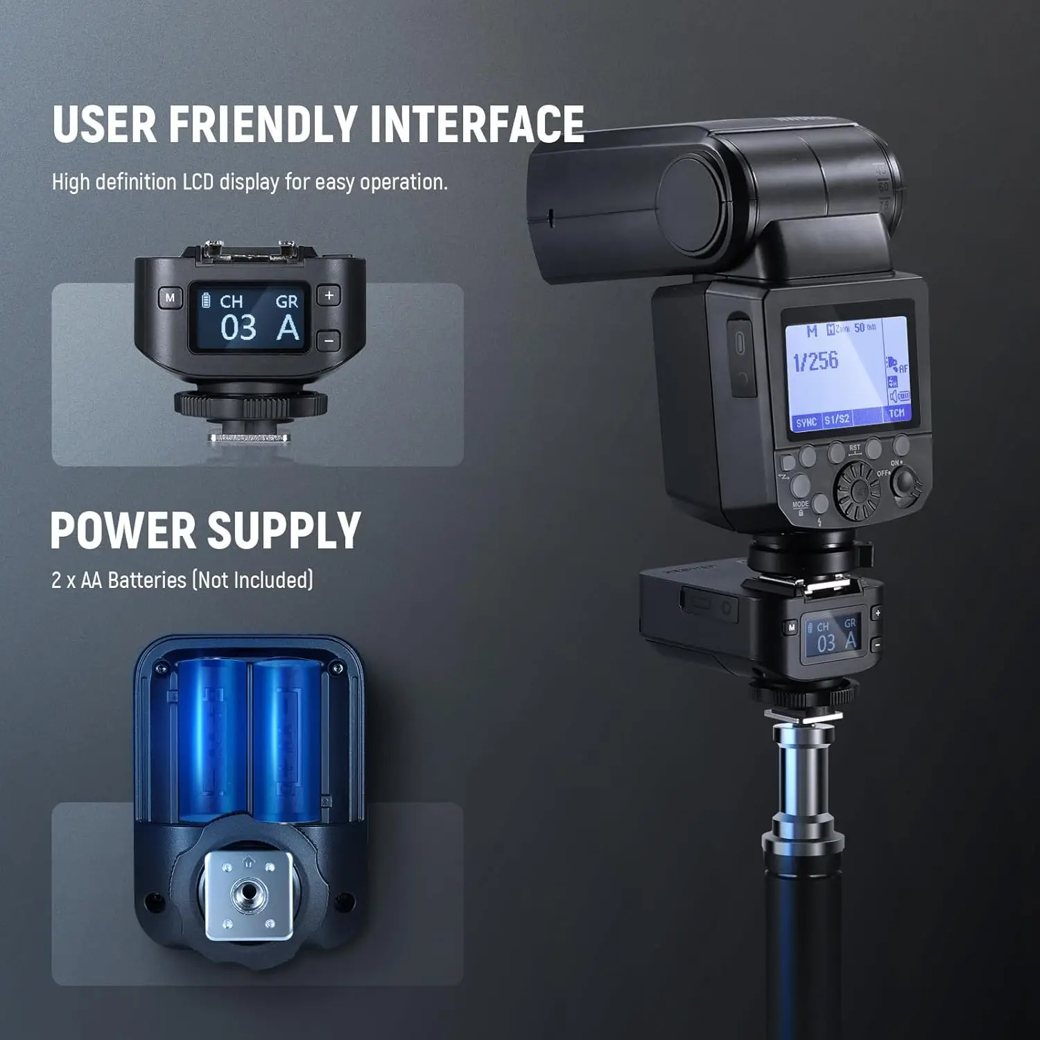 NEEWER QR 2.4G Wireless-Blitzempfänger für NEEWER QPRO-C, QPRO-N, QPRO-S-Trigger, Einzelkontakt mit 2,5-mm-Synchronisierungsanschluss, Heiße Schuhe – Detail 6