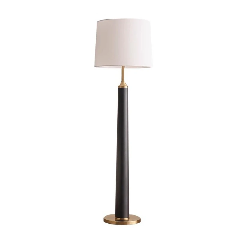 Leather floor lamp living room modern simple sofa decorative lamp bedroom bedside vertical light and shadow atmosphere table