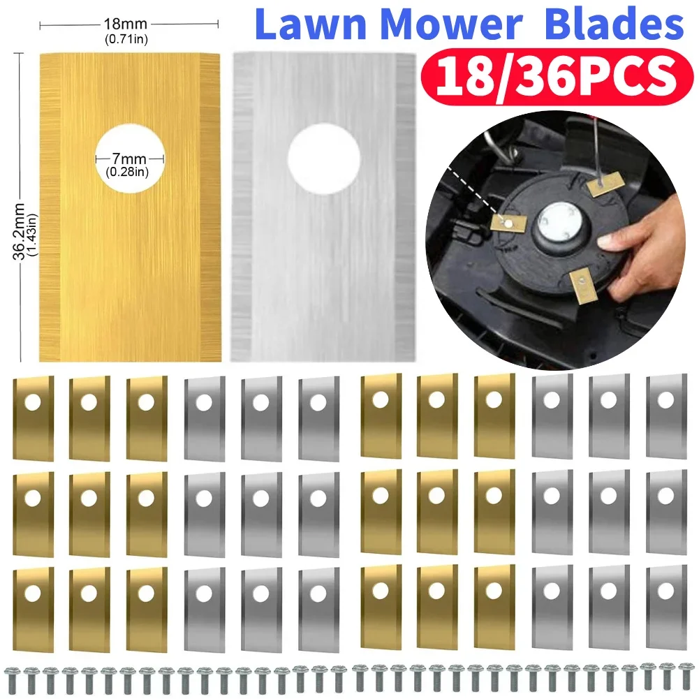 18/36Pcs Blades Replacement Stainless Steel Robot Mower Replacement Blade Mower Cutter Blade for Worx Landroid Lawn Mowers
