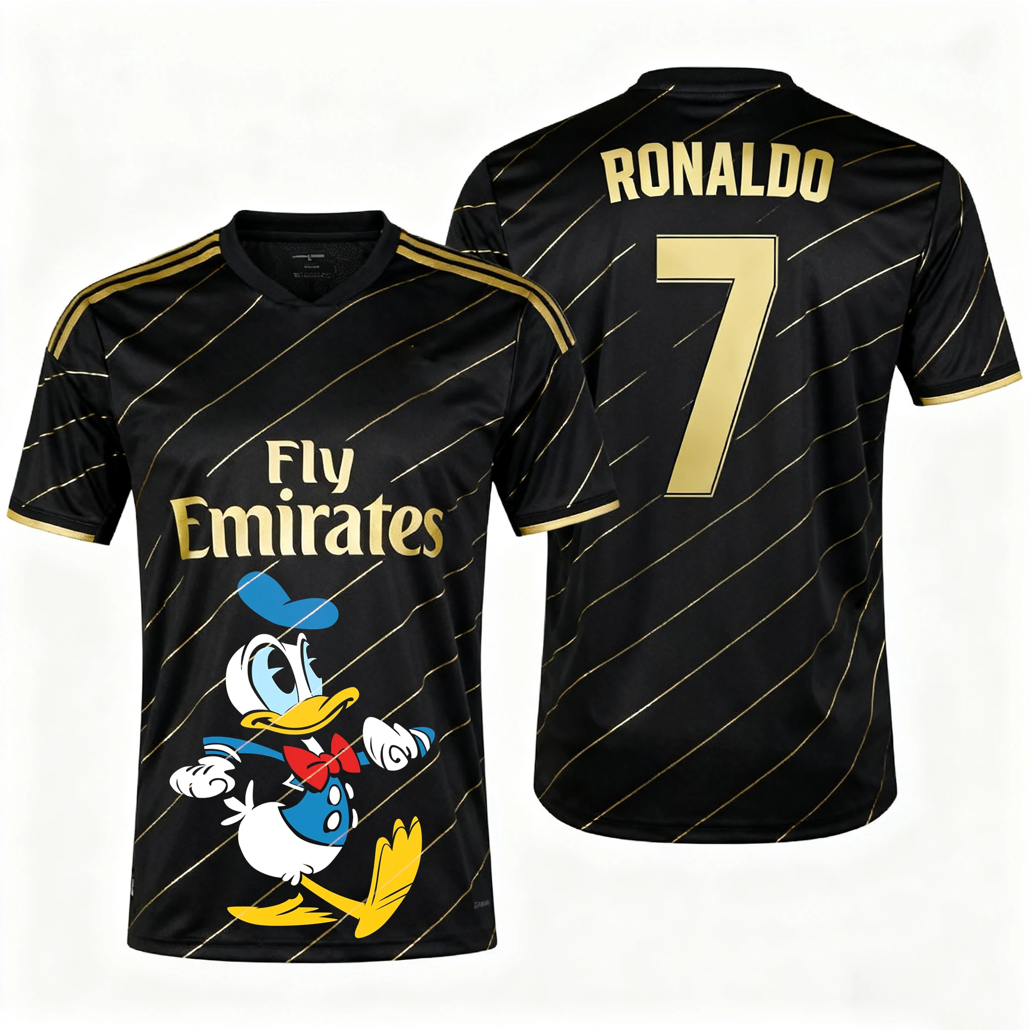 Disney Donald Duck Ronaldo No. 7 football jersey 3d Printing Summer Sports Dry Quickly Men's T-Shirt Children's Clothing Tee Y2k