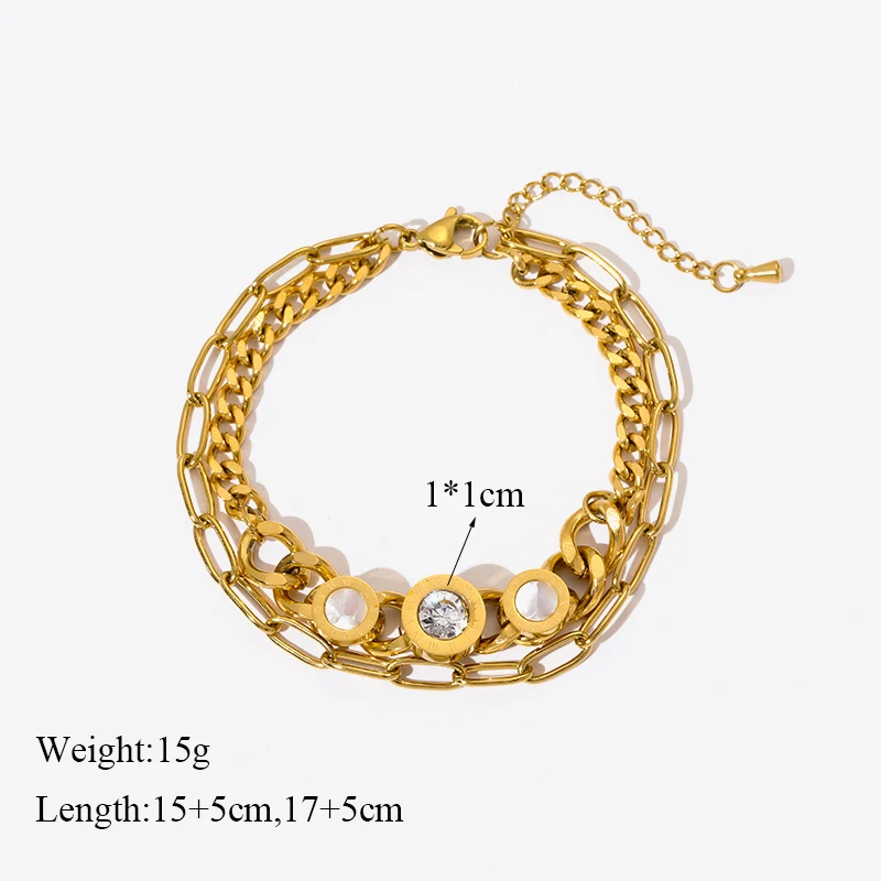 EILIECK 316L Edelstahl Einfache Zirkonia-Kettenarmbänder für Damen Wasserdicht Luxuriöser Glitzer Stilvoller Charm-Schmuck Geschenke – Detail 14