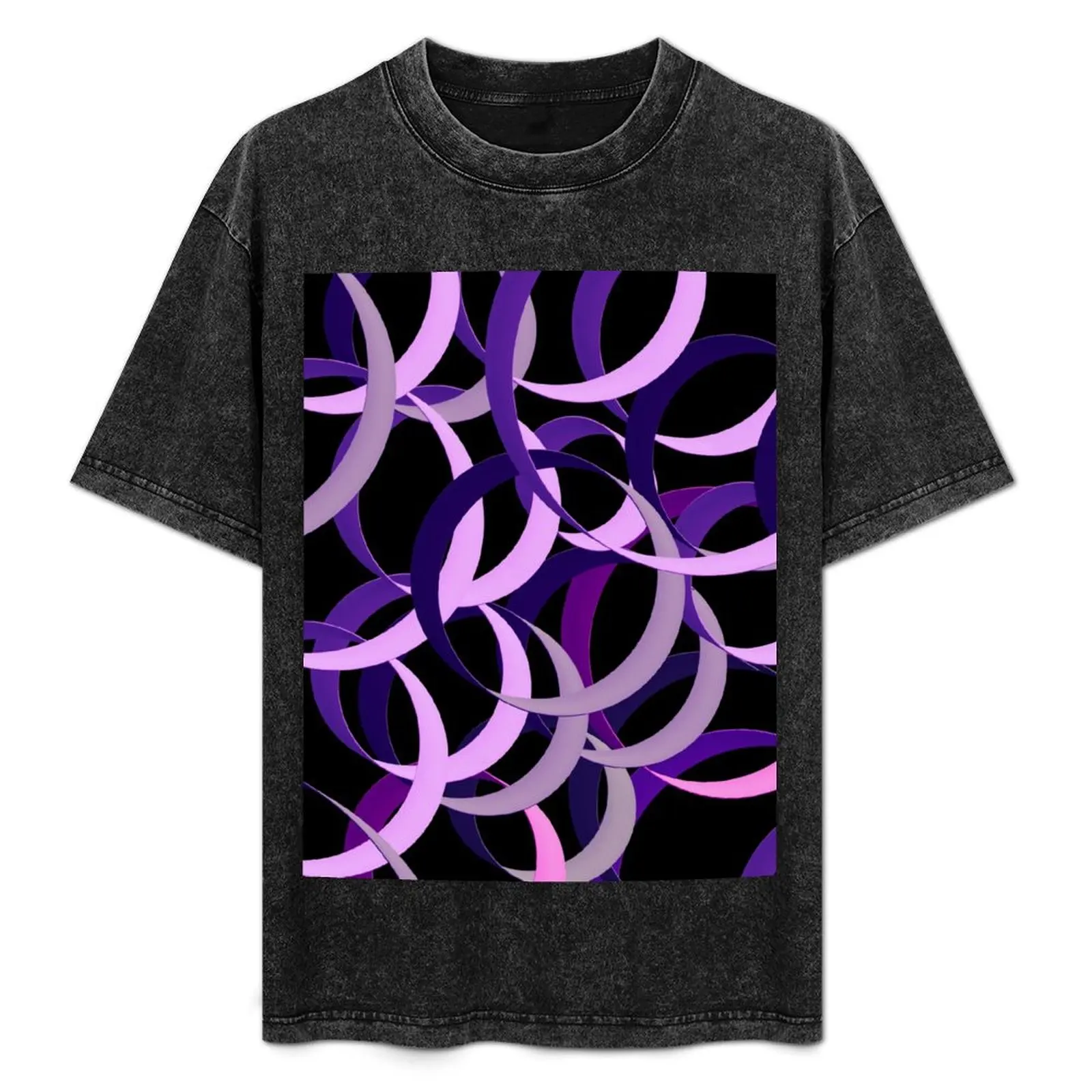 

Black and Purple Mod Abstract Circle Geographic Pattern T-Shirt Funny t-shirts luxury designer luxury clothes men
