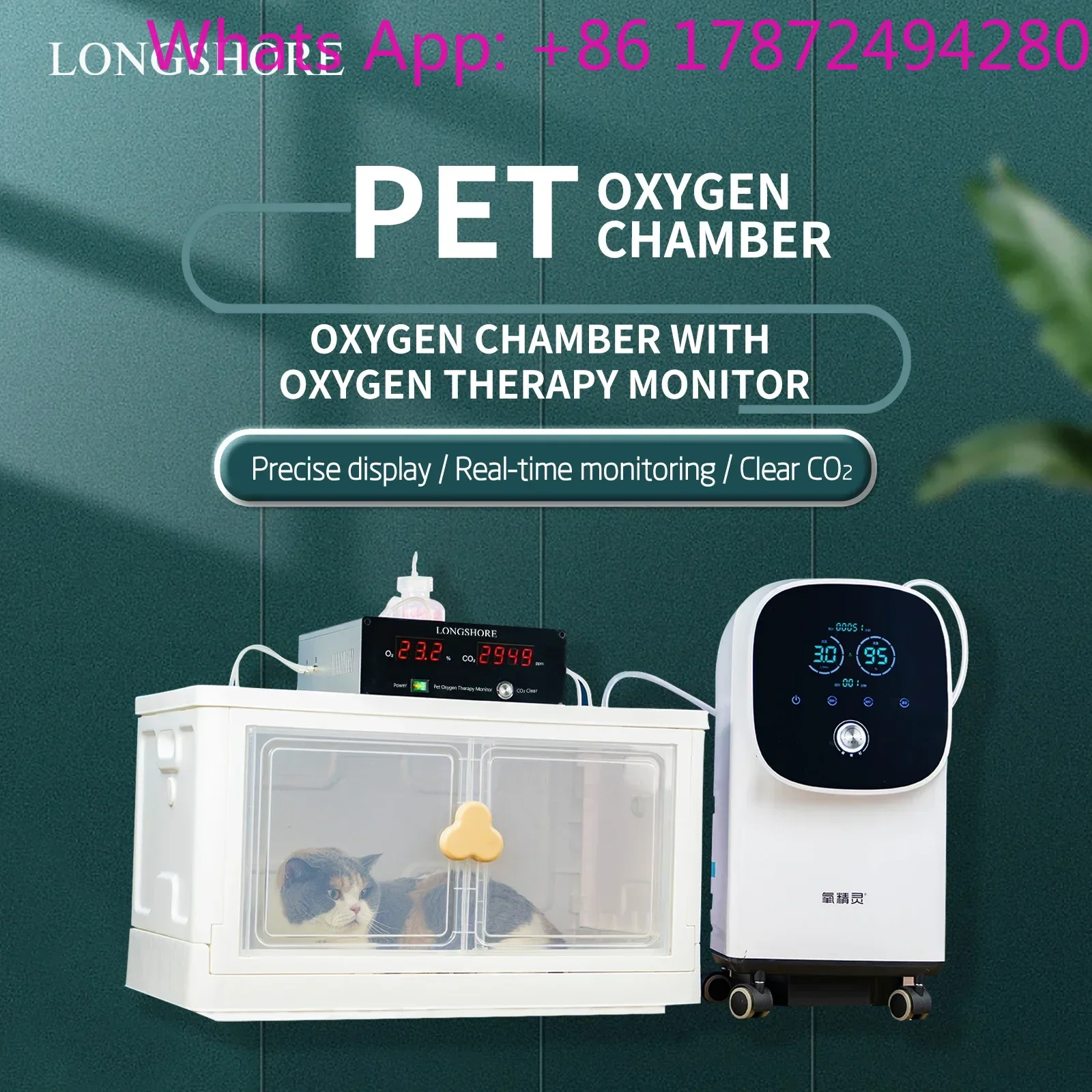New born Pet Puppy kitten Incubator with oxyygen concentration monnitor and carbon dioxide clear function