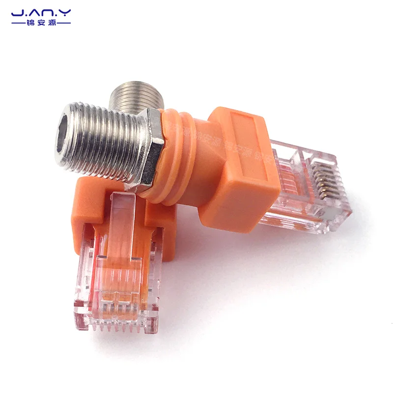 RJ45 metric to inch threaded cable TV F female network crystal head to BNC coaxial cable line finder