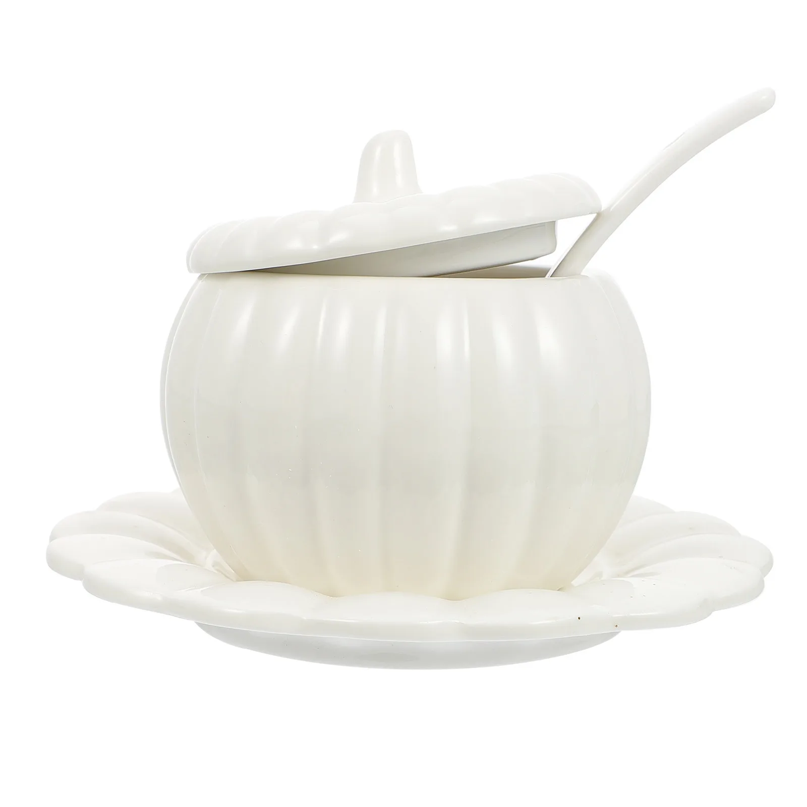 

1Set Pumpkin Shaped Ceramic Soup Bowl Steamed Rice Can with Lid Oven Microwave Refrigerator Safe Food Container